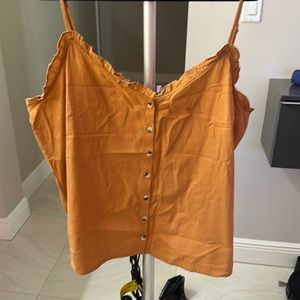 Linen button down top